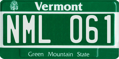 VT license plate NML061