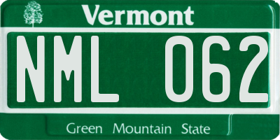 VT license plate NML062