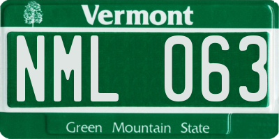 VT license plate NML063