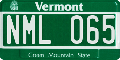 VT license plate NML065
