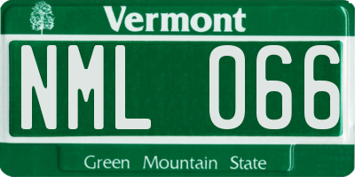 VT license plate NML066