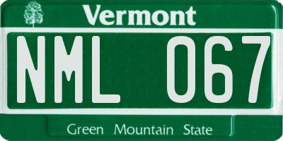 VT license plate NML067