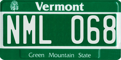 VT license plate NML068