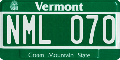 VT license plate NML070