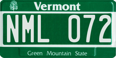 VT license plate NML072