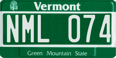 VT license plate NML074