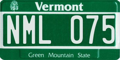 VT license plate NML075