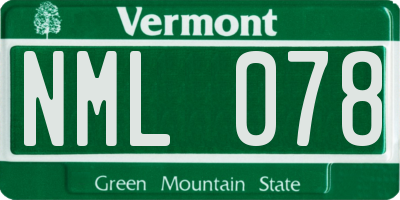 VT license plate NML078