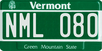 VT license plate NML080