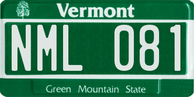 VT license plate NML081