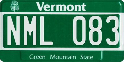VT license plate NML083
