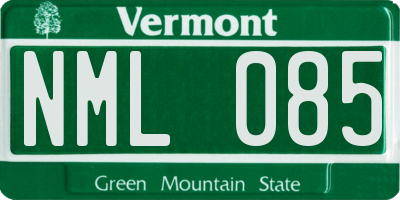 VT license plate NML085