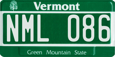 VT license plate NML086