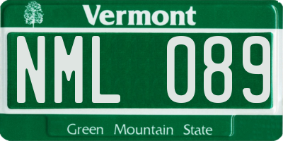 VT license plate NML089