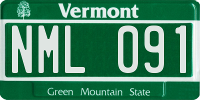 VT license plate NML091
