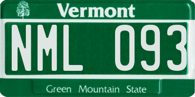 VT license plate NML093