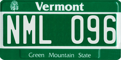VT license plate NML096