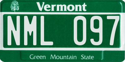VT license plate NML097