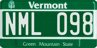 VT license plate NML098