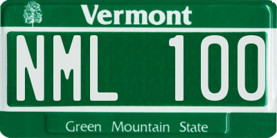 VT license plate NML100