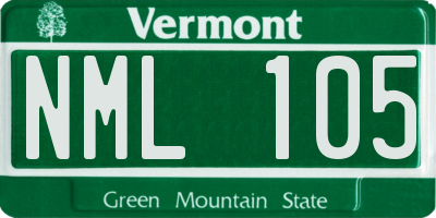 VT license plate NML105