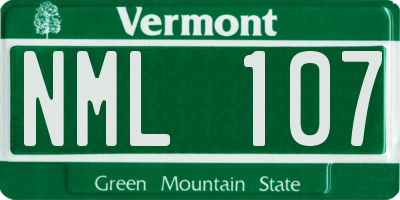 VT license plate NML107