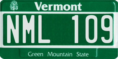 VT license plate NML109