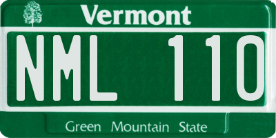 VT license plate NML110