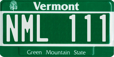 VT license plate NML111