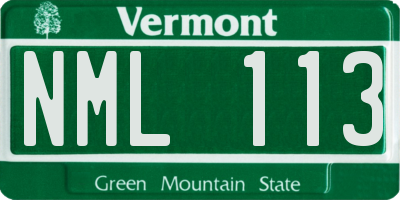 VT license plate NML113