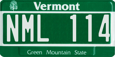 VT license plate NML114