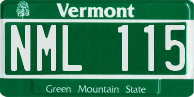 VT license plate NML115
