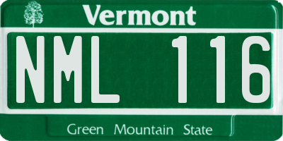 VT license plate NML116