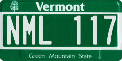 VT license plate NML117
