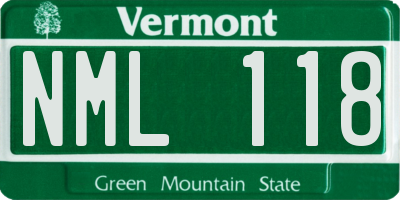 VT license plate NML118