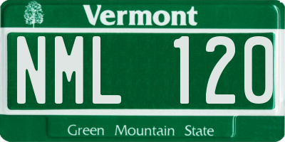 VT license plate NML120