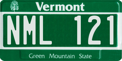 VT license plate NML121