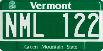 VT license plate NML122