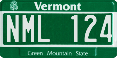VT license plate NML124