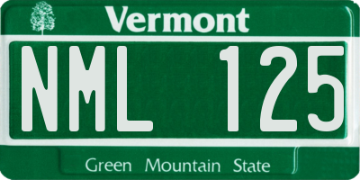 VT license plate NML125