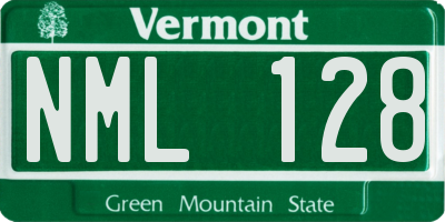 VT license plate NML128