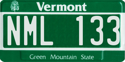 VT license plate NML133