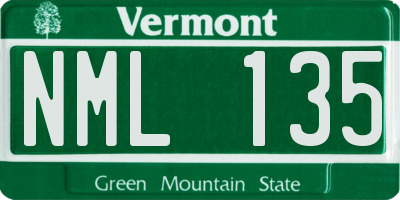 VT license plate NML135