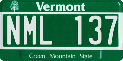 VT license plate NML137