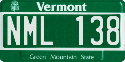 VT license plate NML138