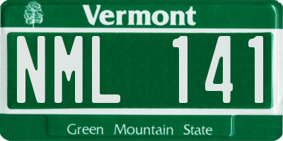 VT license plate NML141