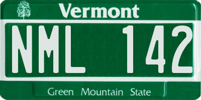 VT license plate NML142
