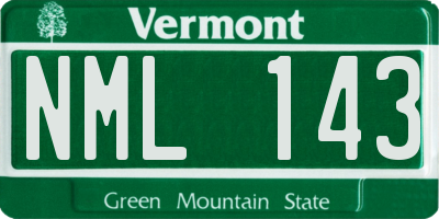 VT license plate NML143