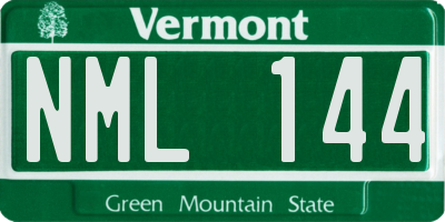 VT license plate NML144