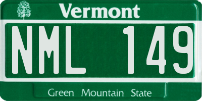 VT license plate NML149